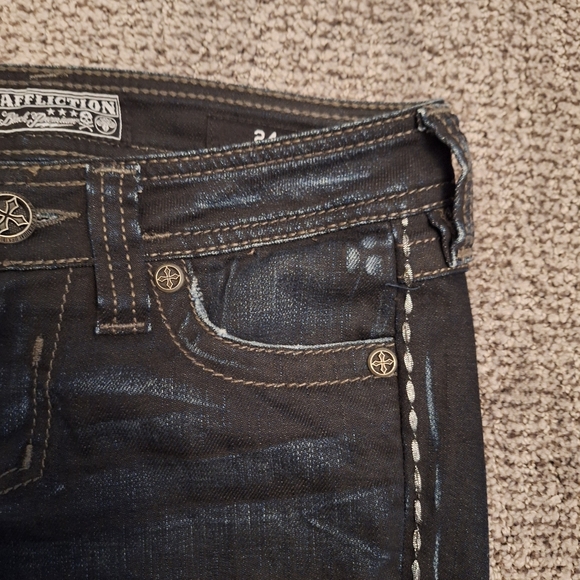 Affliction Black Premium Raquel Jeans Size 24 - Picture 4 of 10